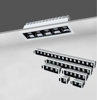 Zatemniti LED Downlight Spot Light line lightbar ustvarjalne linearni dolg trak CRI>85 dnevna soba, hodnik luči Vgradne Luči