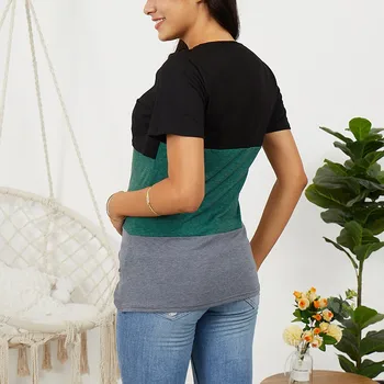 Zdravstvene nege Vrhovi Ženske Poletne Obleke Za Dojenje Kratek Rokav Svoboden T-shirt Hranjenje Porodniškega Nosečnosti Plus Velikost Oblačila