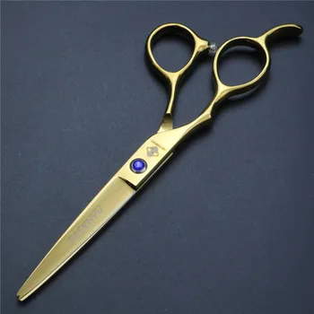 Zlato 6 inch levo roko frizerske škarje 440C lase salon professional frizerski škarje komplet