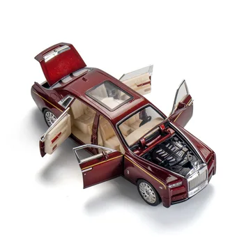 1:24 Diecast Zlitine Modela Avtomobila Rolls Royce Phantom Kovinski Igrača Avto Kolesa Simulacije Zvok, Svetloba, Potegnite Nazaj, Avto Zbiranje Otrok HC0154