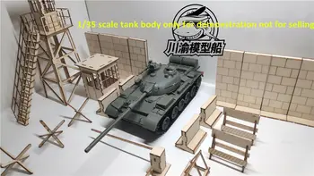 1/35 Obsega Berlinskega Zidu Checkpoint Nastavite Tank Scene Diorama DIY Lesene Skupščine Model Komplet CYH012