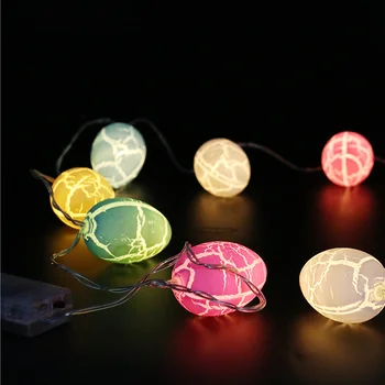 10 LED Pisane pirhe Dekorativni Trakovi Luči Visi Pravljice Svetlobni Okraski Vesel Velikonočni Okraski za Dom, Otroke Darilo