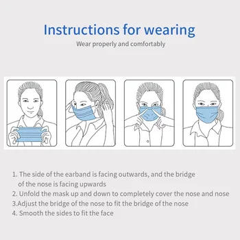 100-500pcs Razpoložljivi Non-woven Zaščito Medicinskih Maske za boj Proti Onesnaževanju 3 Vložek Filtra Varnost Masko za Prah Usta Kirurške Maske