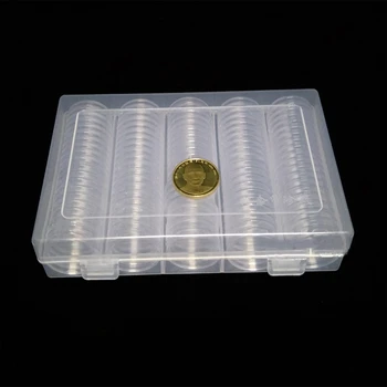 100 Kosov 30 mm Kovanec za Zaščito Tesnilo Kovanca Imetnik Primeru s Skladiščenjem Organizator Polje za Kovanec Zbiranje Dobave