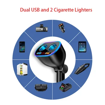 12v do 24v Avtomobilski Cigaretni Vžigalnik-Vtičnico Priključite QC3.0 LED USB Adapter za Polnilnik USB Avto Polnilec Za Mobilni Telefon, MP3 DVR Dodatki