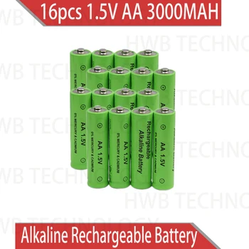 16pcs/Veliko AA 3000MAH ZnMn 1,5 V AA alkalna baterija za ponovno polnjenje celic, Zn-Mn baterije zamenjajte za 1,2 V ni-mh baterije
