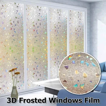 18x39inch samolepilne Rainbow Steklom Filmov Nalepke Statične Dekorativni Zasebnosti Anti UV No Lepilo ping za vrata in okna