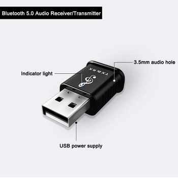 2 v 1 Audio Mini Sprejemnik Oddajnik 5.0 Bluetooth 3,5 mm Stereo AUX Bluetooth Oddajnik za Avto, PC, TV, Brezžični Adapter DU55