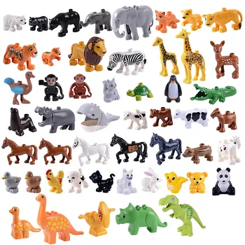 20-50pcs Živali Model Številke Gradnik, Slon, Opica Konj Združljiv Legoing Opeke Igrače Za Otroke Darila