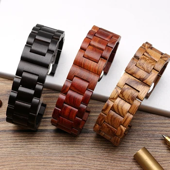 20 mm 22 mm Lesni Watch Band za Huawei Watch GT Galaxy Watch 42 46mm Prestavi S3 S2 Amazfit Bip Nadomestni Trak Lesena Zapestnica