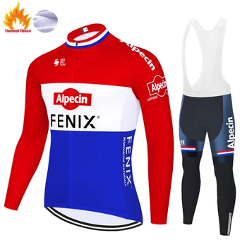2020 ekipa alpecin fenix kolesarski dres zimsko termalno runo ropa ciclista hombre 12D gel blazinico gorsko kolo, kolesarske hlače