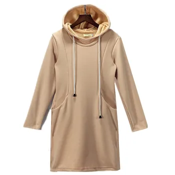 2020 gostila Zimske Hooded Majica Obleka Ženske Dolg Rokav Pocket Priložnostne Shift plus velikost XS - 5XL 6XL Hoodies & Sweatshirts