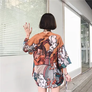 2020 Japonski kimono jopico cosplay majica Plaži prikriti kimono ženske bluzo majica yukata ženski Haori Cosplay Kimono