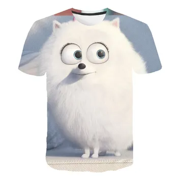 2020 Luštna 3D Cartoon Pes Majica s kratkimi rokavi otroci obleke Poletje Kratek Natisnjeni Živali t-shirt Fantje Smešno Najstnik Otroci Vrhovi O-Vratu