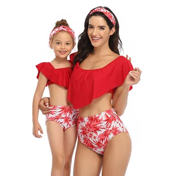 2020 Mama Otroci Kopalke Družino Ujemanje Kopalke Mati Hči Taseel Bikini Kopalke Brachwear Kopalke, Obleke, Kopalke