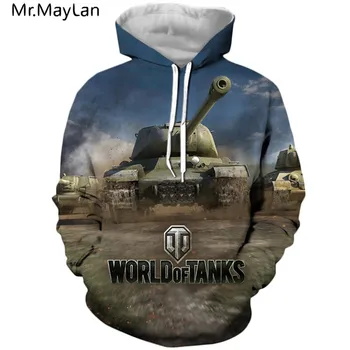 2020 Nov slog 3d-Modni Moški puloverji s kapuco Igre World Of Tanks vzorci Tiskanih Moški Ženske Priložnostne Harajuku Hoodie Sweatshirts 5XL