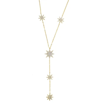 2020 nov slog seksi zvezda čar y obliko dolgo ogrlica za ženske lady drobne verige poročna ogrlica iz zlata, srebrna barva Y ogrlica