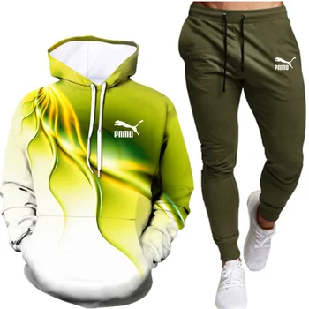 2020 novo 2-kos šport moški pulover s kapuco Majica + hlače Pulover Hoodie šport sklop priložnostne moška oblačila velikosti s-4xl