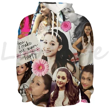 2020 Pop Zvezda Ariana Grande 3D Hoodies Ženske Puloverji Dekleta Sweatshirts Ariana Grande Hip Hop Street Puloverju Priložnostne Vrhovi