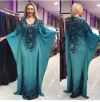 2020Womens Muslimanskih Abayas Dubaj Islamskih Oblačil v Bangladešu Hidžab Večerne Obleke Batwing Rokav Maxi Obleke Ramadana Eid Mubarak