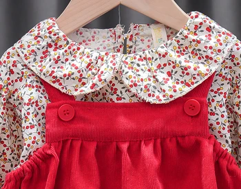 2021 Pomlad Malčke Baby Dekleta Kompleti Oblačil Priložnostne Dolg Rokav Print Majica Obleko 2pieces/komplet Dojenček Obleke Malčka, Girl Obleke