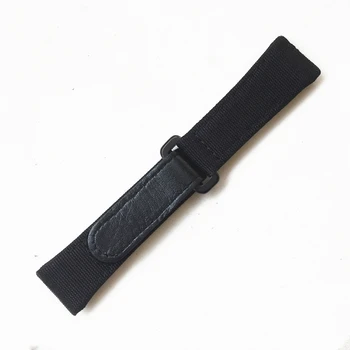 25 mm, Črna Modra Siva Rdeča Moških Najlon Platno Tkanina Z Usnja Watchband Richard Watch Mille RM50 RM53 Trak pasu Zapestnica