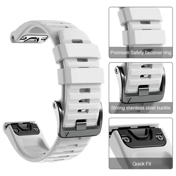26 22 20 MM Silikonski Hitro Sprostitev Watchband Trak za Garmin Fenix 6X Pro Watch Easyfit Zapestje Trak, Trak Za Fenix 6 Pro Watch