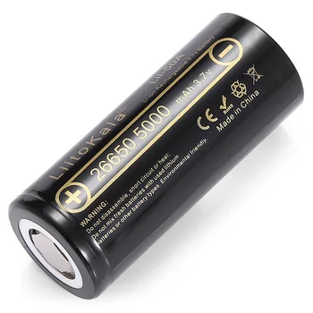 26650 litijeva baterija za ponovno polnjenje baterije veliko kapaciteto 5000 mAh 3,7 V/4,2 V moč tip, močna luč, svetilka