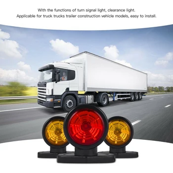 2pcs 12V 24V LED Strani Marker Svetlo Rdeča Rumena Bela Dvojni Obraz Obrnite Signalna luč Stop Rep Luči za Avto Tovornjaki Tovornjak Priklopnika,