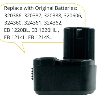 2pcs/veliko 12V baterije za polnjenje Ni-CD 2.0 Ah Akumulatorsko Baterijo za Hitachi EB1214S EB1212S Eb1220BL Eb1230hl Eb1230x Eb1233x DS DS 12DVF3 10DVA