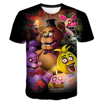 3D T Shirt Pet Noči Na Freddy Visoke Kakovosti Otroci t shirt Fantje/Dekleta Oblačila otroška T-shirt Kpop FNAF Risank anime Tees