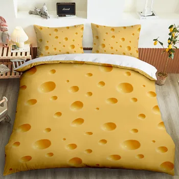 3D tiskanje Okusno hrano serije posteljnina nabor rjuhe kritje prevleke domačega tekstilnega dvojna posteljnina zelo velike posteljni set
