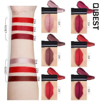 3Pcs/set Mat Pearlescent Lip Gloss Dolgotrajno Vlažilno Šminko Seksi Rdeče Ustnice Nepremočljiva Kozmetični Set