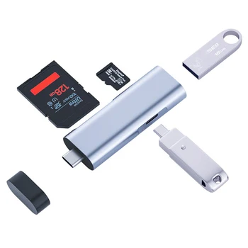 4 v 1 Bralnik Kartic USB 3.0 &USB Tip C na SD Micro SD TF Card Reader Smart Pomnilniške kartice Microsd, Cardreader Za iPad OTG