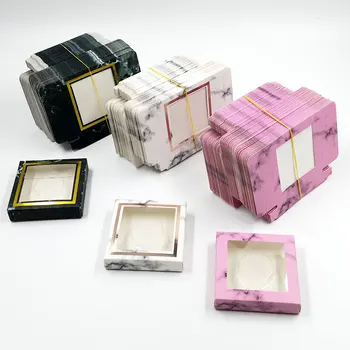 50 set/veliko Pakiranje škatle za trepalnic prazno trepalnice paket Multicolor papir polje bela pladenj 25 mm Trepalnice DIY flash pakiranje polje