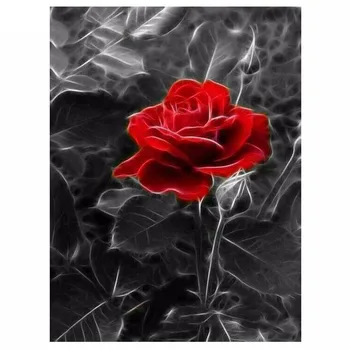 5D DIY Diamond Slikarstvo Cvet Poln Kvadrat Diamond Vezenje Navzkrižno Šiv Fantasy Red Rose Cvetlični Needlework Domu Dekorativni