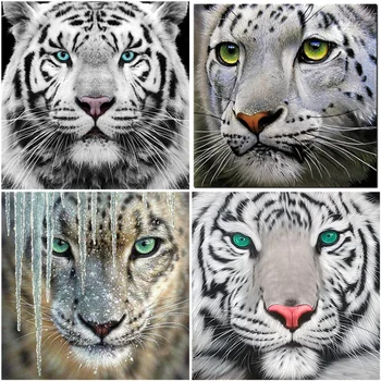 5D DIY Diamond Slikarstvo Tiger Živali Navzkrižno Šiv Celoten Krog/Kvadrat Vaja Smolo Mozaik Diamantno Art Vezenje Ročno Darilo