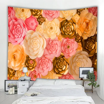 5D tiskanje mandala rose cvet steni visi tapiserija, plaža brisačo doma dekoracijo bedspread prtom joga mat dekoracijo