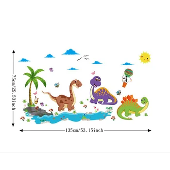 75 x 135 cm Dinozaver Dino Stenske Nalepke Otrok Sobi Doma Dekor Vinilne Nalepke Otroška Soba Vrtec Dekor