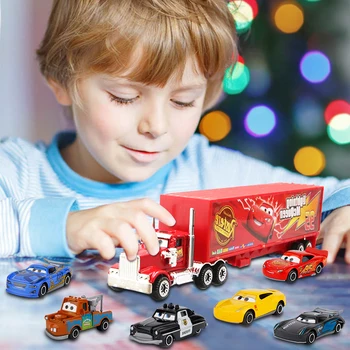7Pcs/set Disney Pixar Cars 3 Strele McQueen Jackson Nevihta Cruz Mater Mack Stric Tovornjak 1:55 Diecast Kovinski Modela Avtomobila Boy Toy