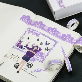 8 Kos/veliko Barvne Čipke Washi Tape Dekoracijo Scrapbooking Načrtovalec Maskirni Trak, Etikete, Nalepke, Tiskovine
