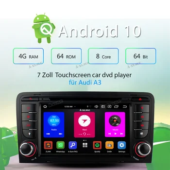 A-Da, 2 Din avtoradio Android 10 PX5 8 Core WIFI 4G+ DVD GPS Predvajalnik Navigacija Za Audi A3 S3 RS3 RNSE-UP 8P 8V 8PA 2003-2011