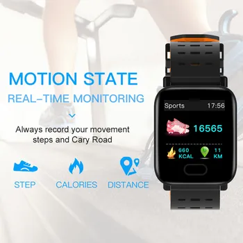 A6 Barvni Zaslon Krvni Tlak Šport SmartWatch Srčnega utripa Fitnes Tracker Moški Ženske Pametno Gledati