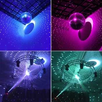 AC 90-220V rototing stekleno kroglo fazi luči refleksije ktv bar dj svetlobe poročno dekoracijo disco luči hotel pisano steklo žogo