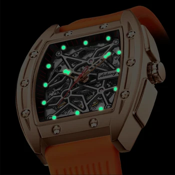 AILANG novih moških watch samodejno mehanska ura črna tehnologije, znane blagovne znamke votlih moda nepremočljiva moške mehanska ura