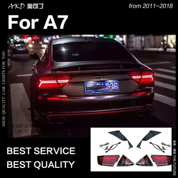 AKD Avto Styling za Audi A7 Rep Luči 2011-2018 S7 LED Rep Lučka LED DRL Dinamičnih Signalov Zavore Povratne auto Dodatki