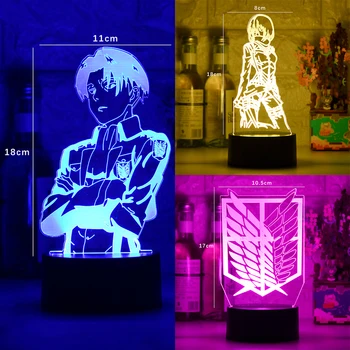 Akril namizne Svetilke Anime Napad na Titan za Sobi Doma Dekor Svetlobe Kul Fant Otrok Darilo Kapetan Levi Ackerman Slika Nočne Luči