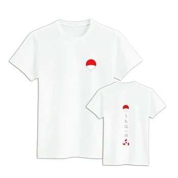 Anime Naruto Shippuuden Uchiha Klan Sharingan Natisnjeni T-shirt Cosplay Kostum Vsakodnevno Casual Kratek Rokav Tee Majice
