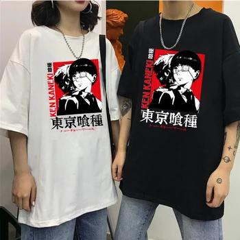 Anime Tokyo Ghoul Mens T Shirt Vrhovi Tees Kaneki Ken Tee Majica Kratek Rokav Vrhovi Casual Moški Tshirt Oblačila Moški