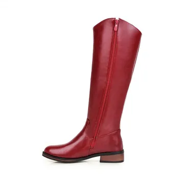 Asumer 2020 novo plus velikost 32-43 moda krog toe nizkih petah sredi visoki škornji čevlji zadrgo črna rdeča vijolična zimski škornji ženske